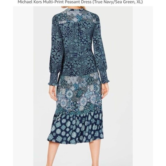 Micheal Kors multiprint navy sea green dress - Picture 2 of 10